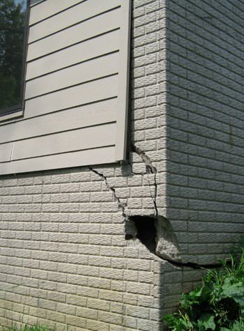 severe cracking of structural walls in Shawnee