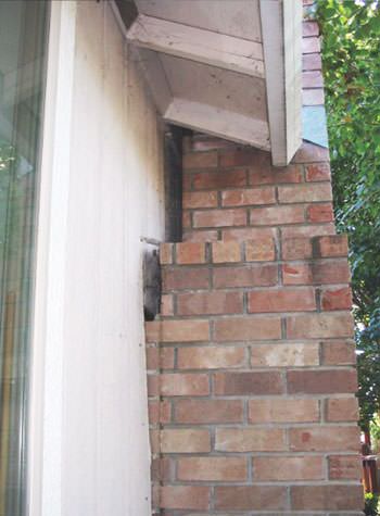 sinking, leaning chimneys that are in danger of collapse in Fulton